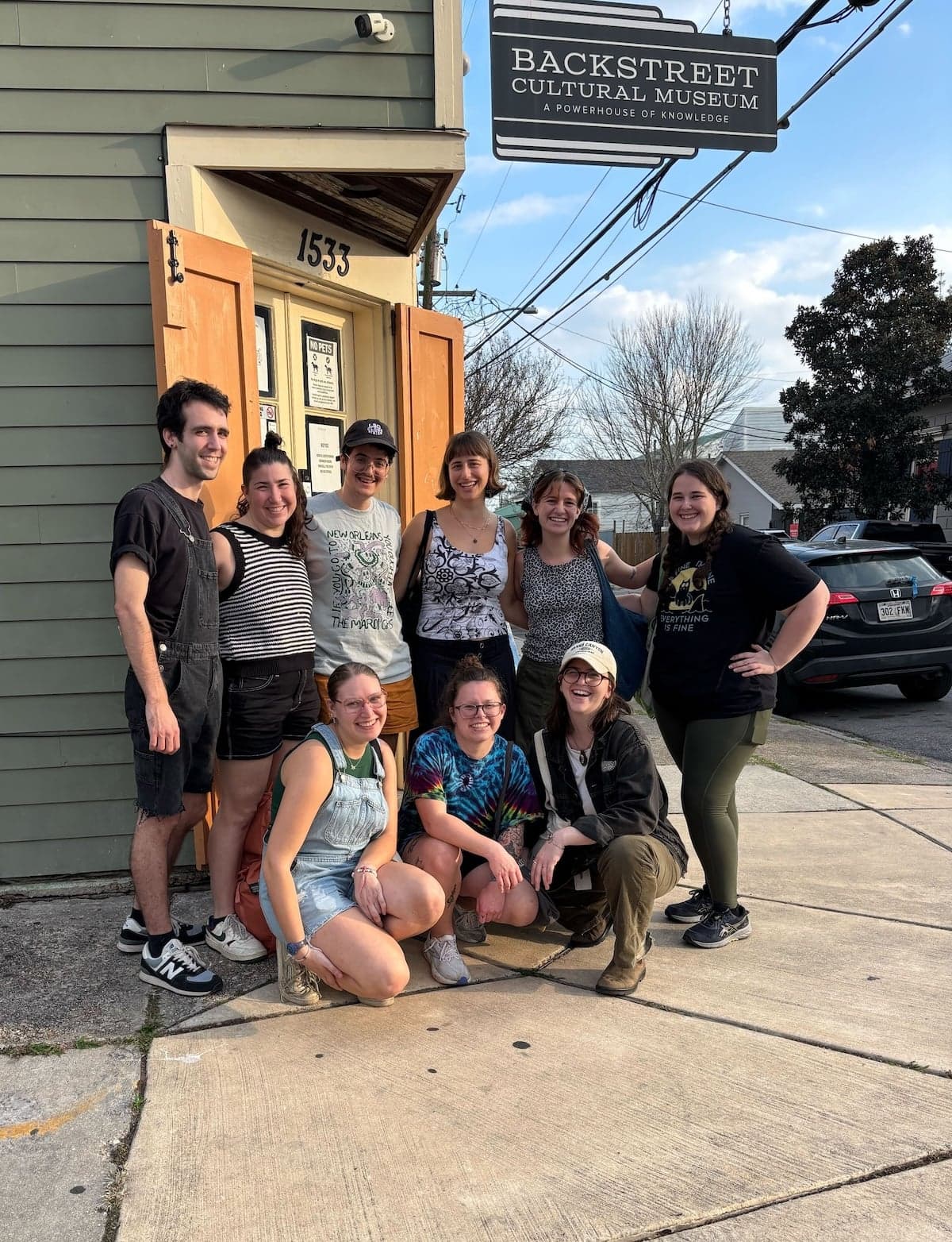 2025-2026 Avodah NOLA Corps Members outside Backstreet Cultural Museum